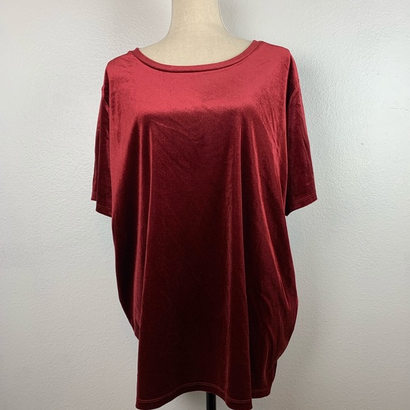 plus size red velvet top